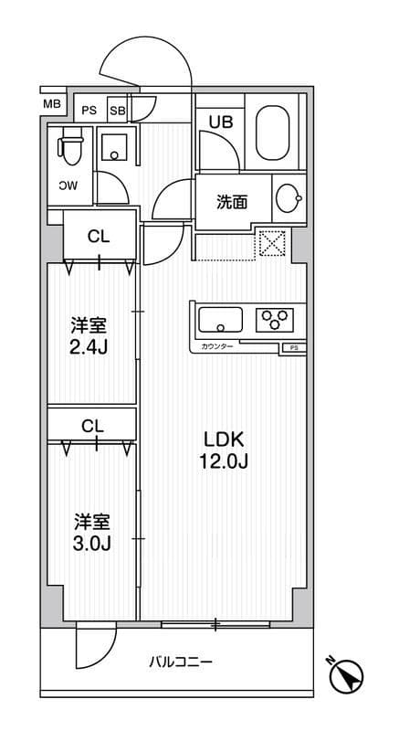 ドゥーエ曳舟 0107 間取り図