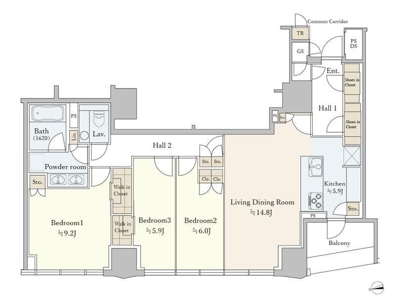 ザ・パークハウスグラン三番町26 301 間取り図
