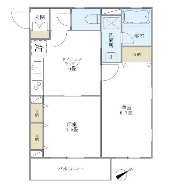 WELL House 東大井 A201 間取り図