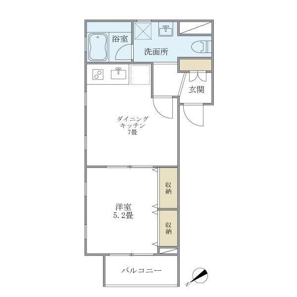 WELL House 東大井 D201 間取り図