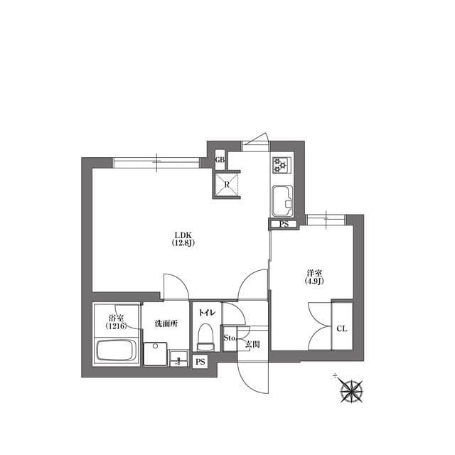CARITAS不動前 404 間取り図