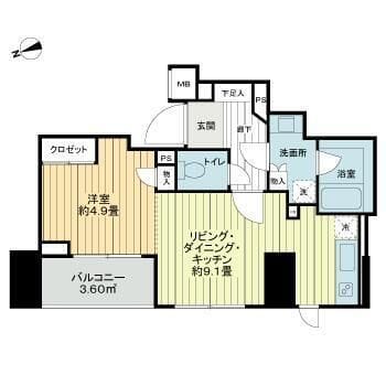 キュスティーヌ18目白学園通り 0302 間取り図