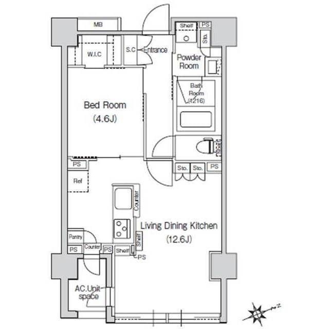 スタイリオ元住吉Ⅱ 207 間取り図