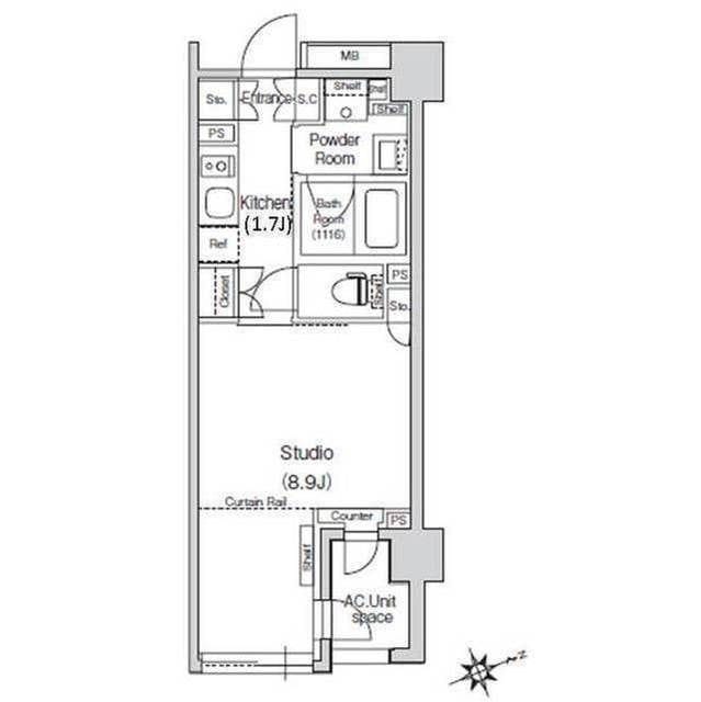スタイリオ元住吉Ⅱ 406 間取り図