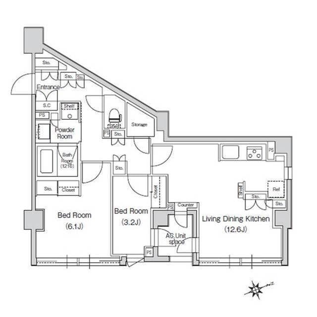 スタイリオ元住吉Ⅱ 410 間取り図