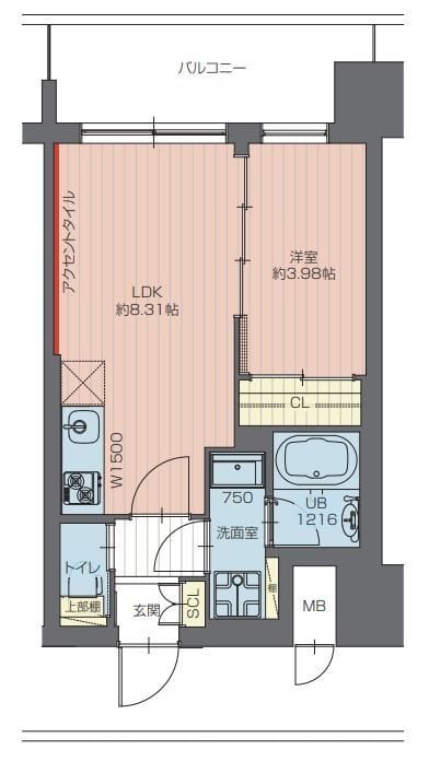 プレジオ亀有 1003 間取り図