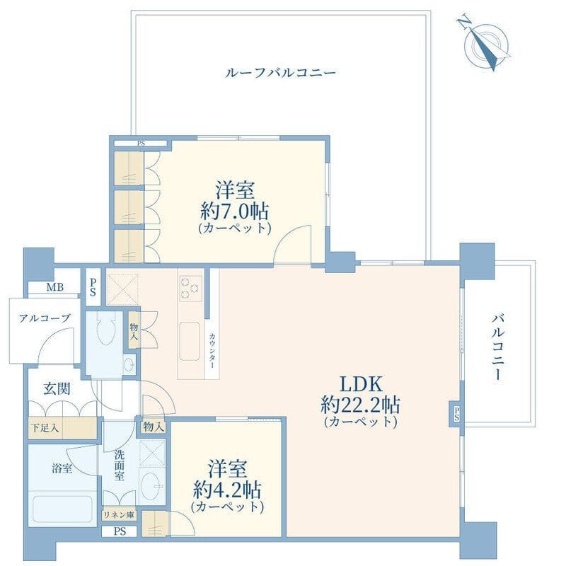 パークハウス千駄ヶ谷 407 間取り図