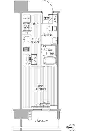 セントラーレ新城 503 間取り図