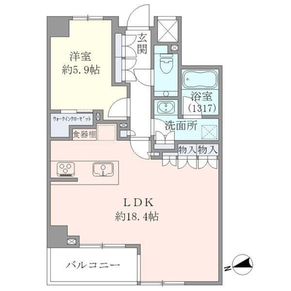 EVERTOW CHOJAMARU 204 間取り図
