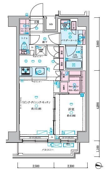GENOVIA押上Ⅱ 301 間取り図