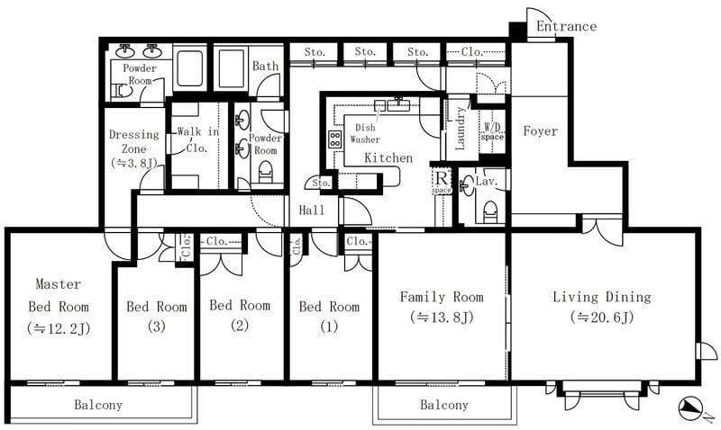 オークヒルス 204 間取り図