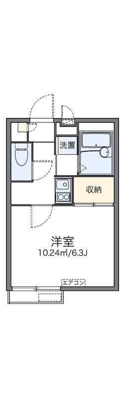 レオパレスカーサ ソレアード 207 間取り図
