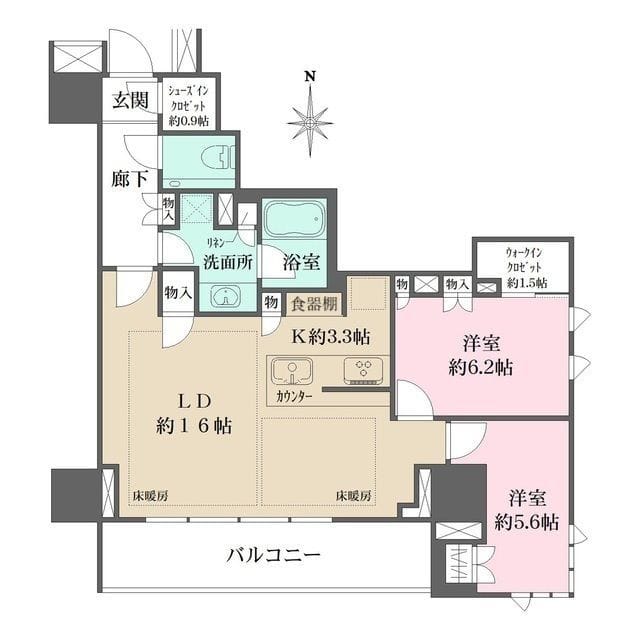 ザ・パークハウス三田タワー 605 間取り図
