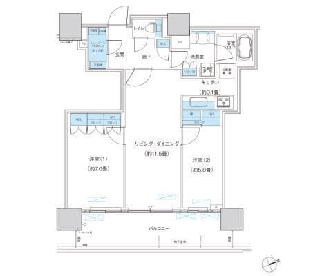 パークシティ柏の葉キャンパス ザ・ゲートタワー ウエスト 1612 間取り図