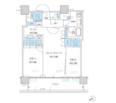パークシティ柏の葉キャンパス ザ・ゲートタワー ウエスト 2204 間取り図