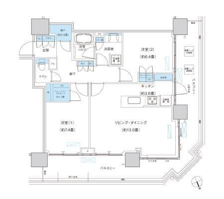 パークシティ柏の葉キャンパス ザ・ゲートタワー ウエスト 2405 間取り図