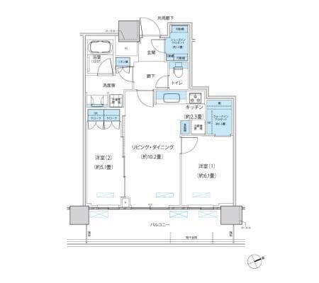 パークシティ柏の葉キャンパス ザ・ゲートタワー ウエスト 2409 間取り図