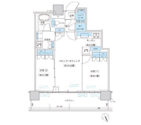 パークシティ柏の葉キャンパス ザ・ゲートタワー ウエスト 3006 間取り図