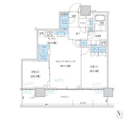 パークシティ柏の葉キャンパス ザ・ゲートタワー ウエスト 3101 間取り図