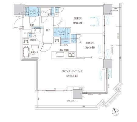 パークシティ柏の葉キャンパス ザ・ゲートタワー ウエスト 3211 間取り図
