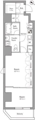 アンベリール三ノ輪 602 間取り図