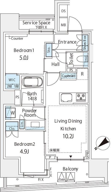 ミレアコート銀座プレミア 201 間取り図