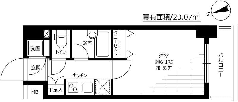パレステュディオDimt大森 606 間取り図