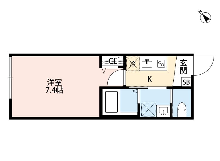 k1 apartments(ケイワンアパートメンツ) 102 間取り図