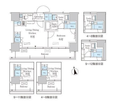パークアクシス東陽町・親水公園 611 間取り図
