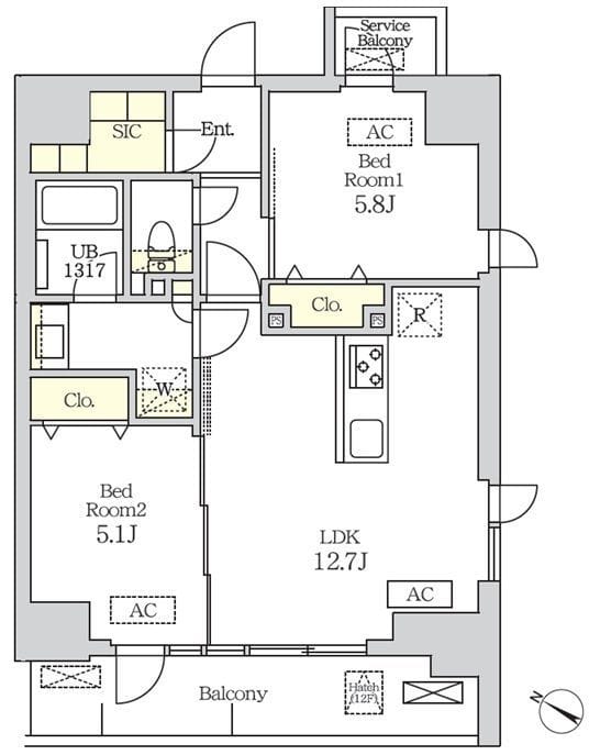 コスモグラシア新宿西早稲田 1202