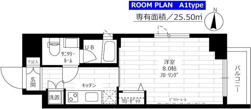 ステージファースト両国南アジールコート 201 間取り図