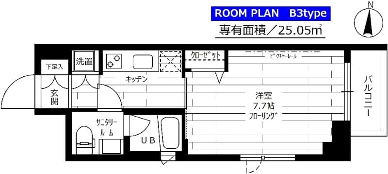 ステージファースト両国南アジールコート 505 間取り図