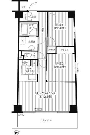 ウィスタ高井戸 306 間取り図