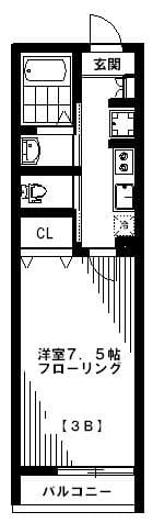 アズーリ 3B 間取り図