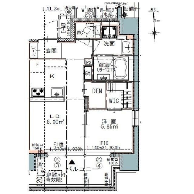 グランカーサ川口並木 0802 間取り図