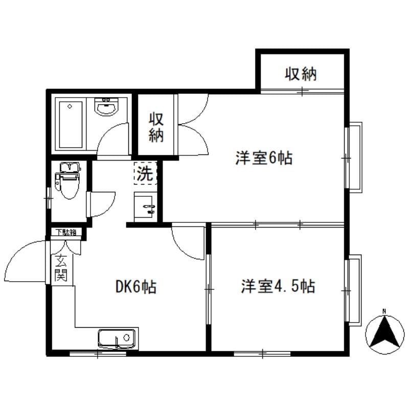 ホワイトハイムタナカ 105 間取り図