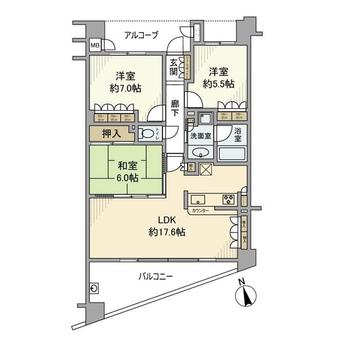 ハイコート浜田山壱丁目 105 間取り図