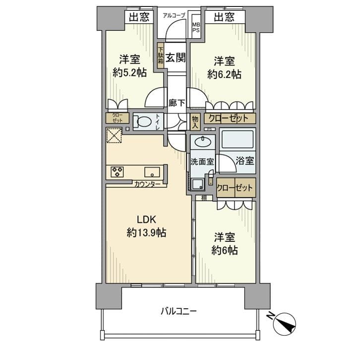ライオンズステージ西日暮里 1105 間取り図