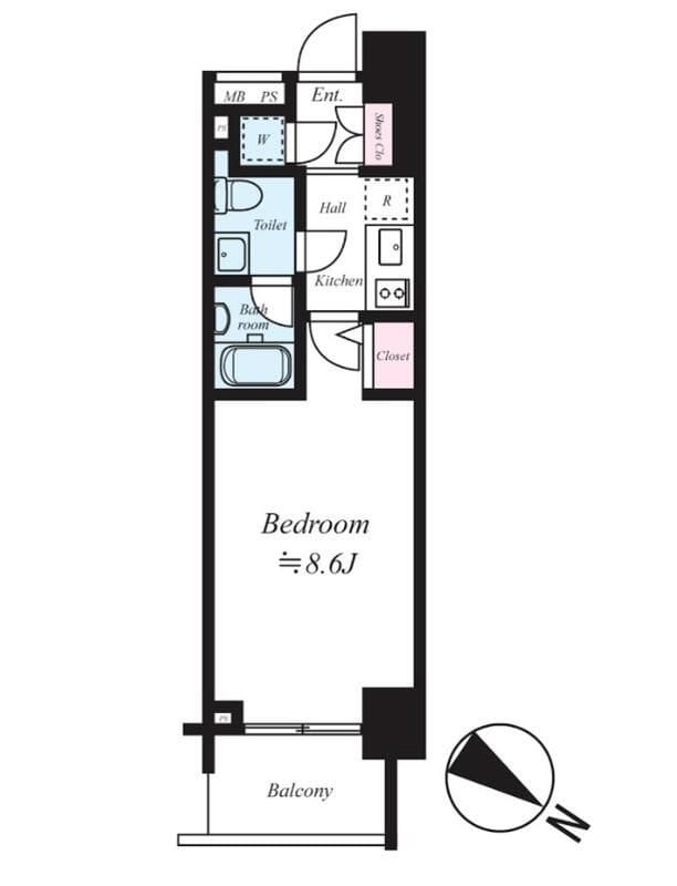 LA. XEBEC東十条 601 間取り図