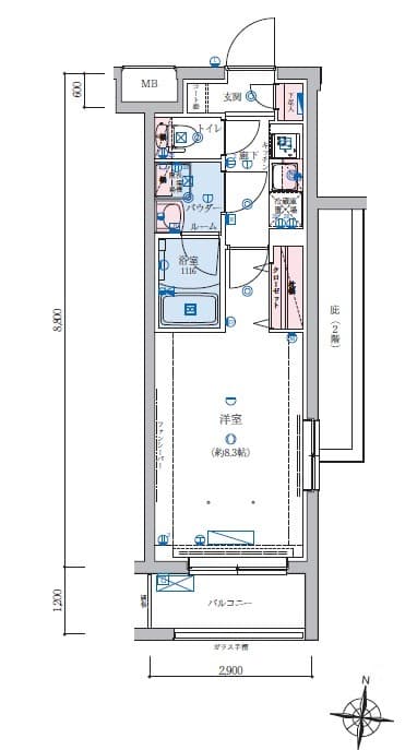 リヴシティ本羽田 201 間取り図