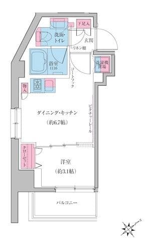 クレヴィアリグゼ雪が谷大塚 1001 間取り図