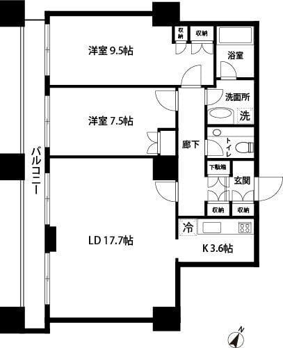グランパークハイツ 1205 間取り図