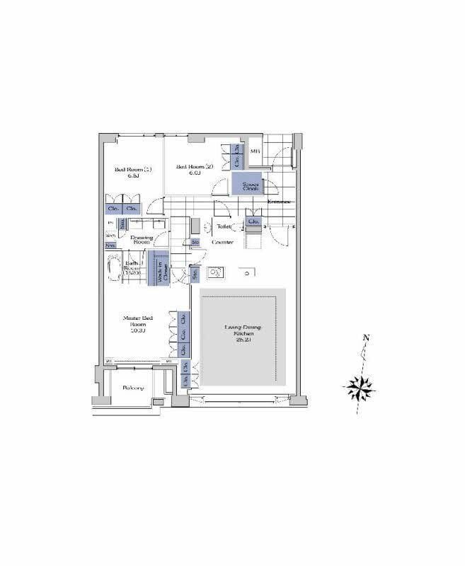 プライムメゾン御殿山WEST 00204 間取り図