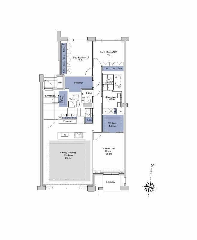 プライムメゾン御殿山WEST 00404 間取り図