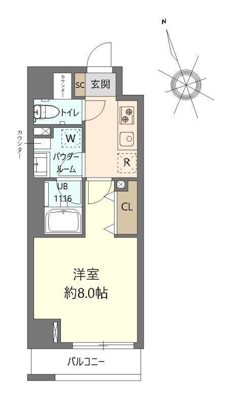 瑞雲 206 間取り図