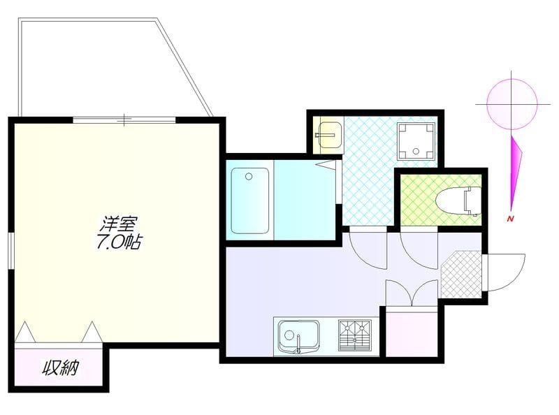 月村マンションNo.23 402 間取り図