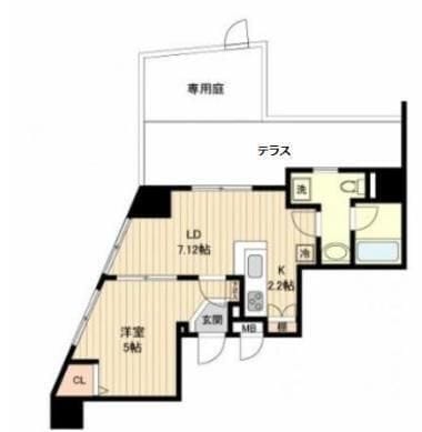 カインドステージ高輪台 101 間取り図
