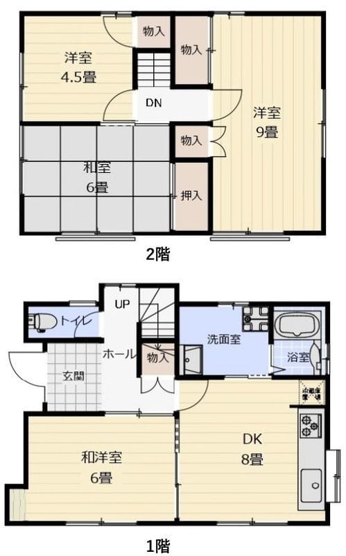貸家 五所塚2-18-7 13万円/入力なし/入力なし 間取り図
