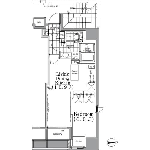 ザ・パークハビオ 蔵前 1104 間取り図