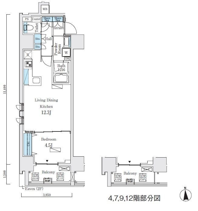 プライマル上野・稲荷町 901 間取り図
